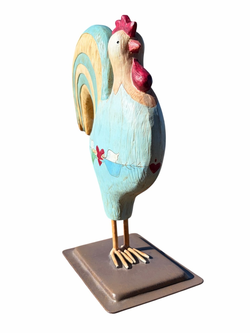 WHIMSICAL RUSTIC ROOSTER METAL TABLETOP DECOR - Picture 4 of 8